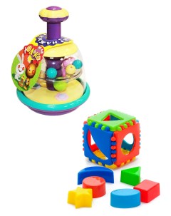 Развивающие игрушки Юла Юлька пастельные цвета Сортер Кубик логический малый Биплант