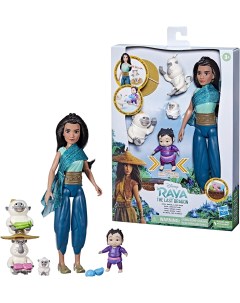 Кукла Райя и последний Дракон Дисней в комплекте с героями мультфильма Disney