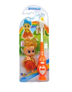 Зубная щетка для девочек Dorco детская Подарок кукла оранжевый Nobrand