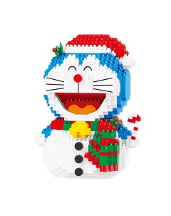 Конструктор 3D из миниблоков Doraemon котик снеговик С новым годом 1079 эл BA16300 Balody