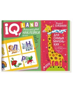 Книжка IQ задачки с многоразовыми наклейками Играем с буквами 4 328368 Айрис-пресс