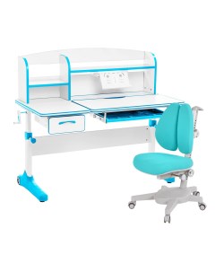 Комплект Smart 50 парта кресло надстройка подставка белый голубой Armata Duos Anatomica