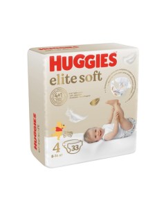 Подгузники elite soft размер 4 8 14 кг 33 шт Huggies