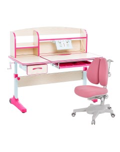 Комплект Smart 50 парта кресло надстройка подставка клен розовый Armata Duos Anatomica