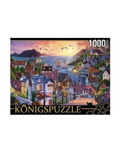 Пазлы Прибрежный город на закате 1000 элементов Konigspuzzle