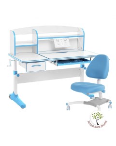 Комплект Smart 50 парта кресло надстройка подставка белый голубой Figra Anatomica
