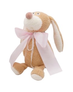 Кролик Лоуренс средний 36 43 см в розовом атласном банте 0982936S 14 Unaky soft toy