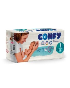 Подгузники детские Premium NewBorn 2 5 кг размер 1 памперсы 44 шт Confy