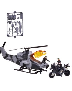 Набор военной техники Боевая сила вертолет мотоцикл 2 фигурки Abtoys