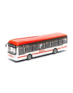 Городской автобус Long City Bus 1 43 красно белый 18 32102 1 18 32102 Bburago