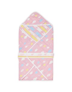 Одеяло конверт Цветные облака весеннее розовое 90х90 см Baby fox