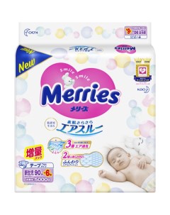 Подгузники для новорожденных 5 кг 90 6 шт Merries