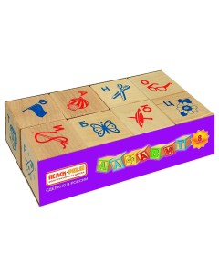 Развивающая игрушка Кубики Алфавит и рисунок 8 шт Пелси