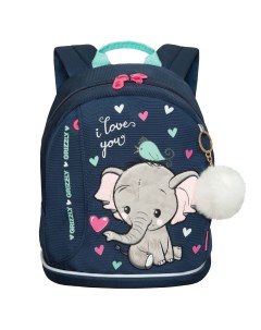 Рюкзак дошкольный для девочки в детский сад RK 381 1 1 синий Grizzly