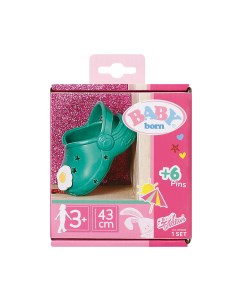 Стильные сандалии Кроксы для кукол BABY born 43 см зеленые Zapf creation