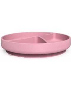 Детская силиконовая тарелка на присоске розовая Everyday baby