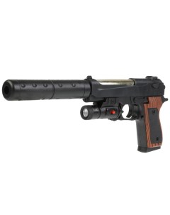 Пневматический игрушечный пистолет с глушителем и пульками свет Shantou Shantou gepai