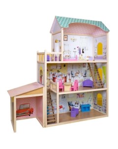 Деревянный кукольный домик с мебелью и гаражом Алина Sunnywoods