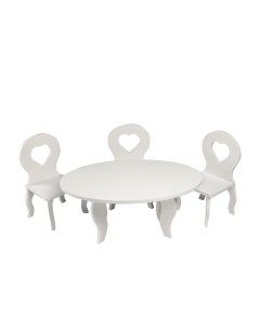 Набор мебели для кукол PFD120 47 Шик стол стулья белый Paremo
