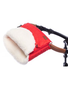 Муфта меховая для коляски Polare Bianco красная Nuovita