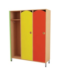 Шкаф для одежды детский бук бавария цветной фасад 3 отделения 108х34х134 см Nobrand
