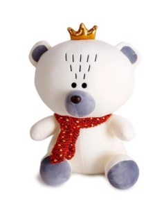 Мягкая игрушка Плюшевый медведь с короной Белый 45 см Best toys