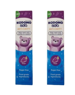 Зубная паста для детей от 6 месяцев со вкусом винограда 80 г 2 шт Lion kodomo