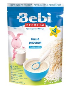 Каша Premium молочная рисовая с 6 месяцев zip пакет 200 г Bebi