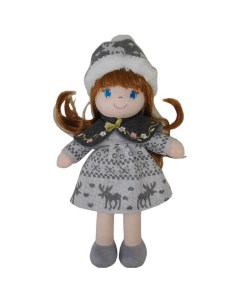 Кукла мягконабивная в сеолй шапочке и фетровом платье 36 см Abtoys