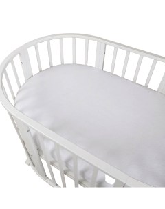 Наматрасник непромокаемый в детскую овальную кроватку 75х125 см белый Baby nice