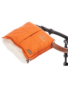 Муфта меховая для коляски Siberia Lux Bianco цвет оранжевый Nuovita