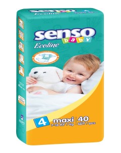 Подгузники Maxi 7 18 кг 40 шт Senso baby