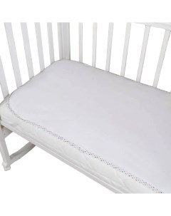 Наматрасник непромокаемый в детскую кроватку 60х120см на резинке белый Baby nice