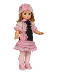 Кукла Лиза в вязаной шапочке со звуком 42 см Весна