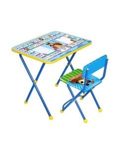 Комплект детской мебели Познайка стол стул с рисунком Азбука 2 Маша и медведь Nika