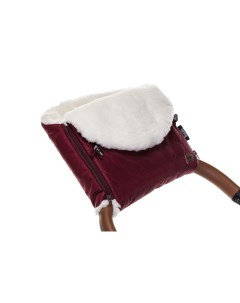 Муфта меховая для коляски Polare Bianco бордовая Nuovita
