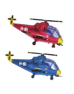 Набор шаров FLEX METAL Вертолет 25х43 см красный и синий Flexmetal