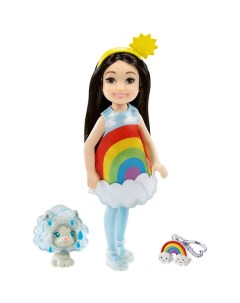 Кукла Челси в тематическом костюме радуга с питомцем Barbie