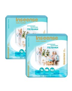 Пеленки Daily Comfort впитывающие одноразовые 60х60 30 шт 2 упаковки Inseense