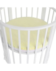 Наматрасник непромокаемый в детскую круглую кроватку 75х75 см желтый Baby nice