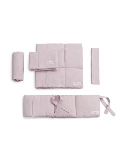 Комплект постельного белья для новорожденных 5 предметов розовый Happy baby