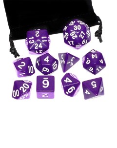 Кубики для ролевых игр 10шт фиолетовый 273394 Stuff-pro