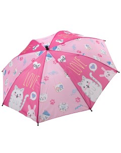Зонт детский Котята полуавтомат розовый 19 см Bondibon