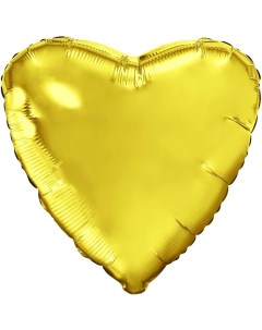 Шар фольгированный 9 Мини сердце золото с клапаном 5 шт Agura