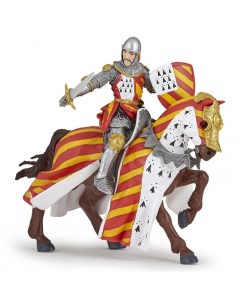 Набор фигурок Турнирный рыцарь с мечом на лошади красный 39800 39945 Papo