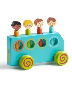 Развивающая игра Деревянный автобус с фигурками Andreu toys