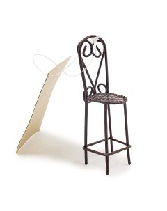 Мебель для куклы металлический мини стул коричневый Астра