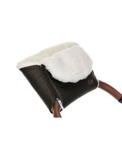 Муфта меховая для коляски Vichingo Bianco цвет хаки Nuovita