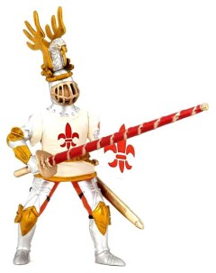 Игровая фигурка Рыцарь с символом Флер де Лис белый Papo