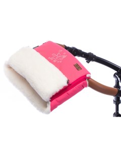 Муфта меховая для коляски Islanda Bianco цвет розовый Nuovita